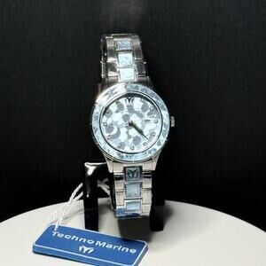 TechnoMarine Seafoam Glow Women's Watch 33mm Steel Blue Invicta TM-725054 - NEW